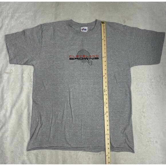 Vintage Majestic Cleveland Browns NFL Embroidered Gray T-Shirt Size Large Boxy - Picture 7 of 8